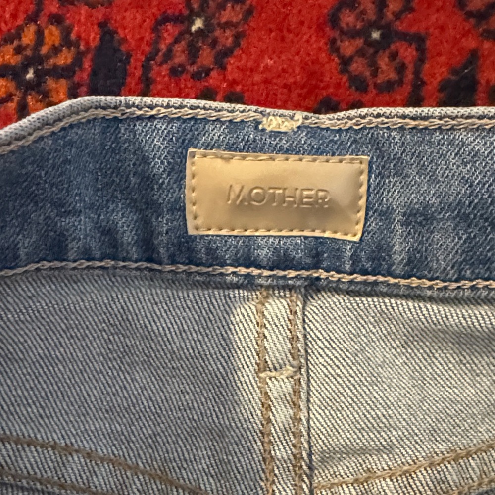 MOTHER Denim Straight Leg Jeans with Button Fly - Picture 2 of 8